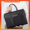 Túi xách nam da bò Saffiano công sở FSD.WG - Cặp laptop chính hãng, màu nâu-đen 10