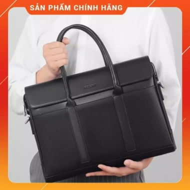 Túi xách nam da bò Saffiano công sở FSD.WG - Cặp laptop chính hãng, màu nâu-đen