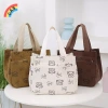 Túi xách vải nhung hoạt hình dễ thương đa năng cho nhân viên văn phòng – Tote Bento VN, phù hợp bữa trưa