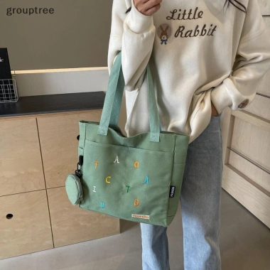 Túi xách vải thêu GroupTree tote, dung tích lớn, cho nữ bé gái - 140.076 VND 2