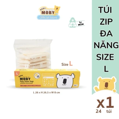 Túi Zip đa năng Moby 24 túi trong 1 hộp KT 26x26,5x8cm - Giá chỉ 150.000 VND