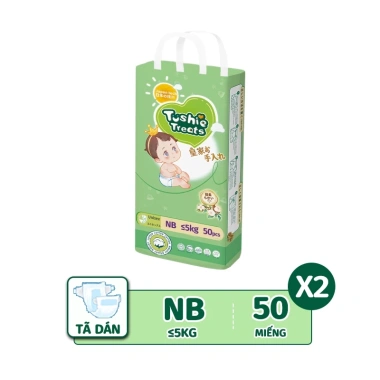 Tushie Treats Bỉm Quần Dán Trẻ Em Cao Cấp Nhật Bản 100 miếng 1.000ml Thấm Hút Size NB-3XL Giá 207.000₫
