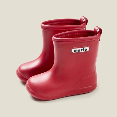 Ủng đi mưa Mario Burgundy bé gái - Giày bốt EVA cao su đồng nhất, êm chân nhẹ 10
