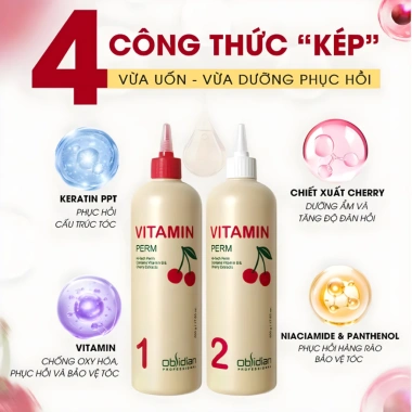 Uốn Lạnh Vitamin Perm Obsidian 150ml/500ml - Giải Pháp Công Nghệ Cao Phục Hồi Tóc, Giá 150.000 VND