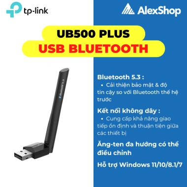 USB Bluetooth 5.3 TP-Link UB500 Plus – Tốc độ nhanh, tương thích PC/Laptop Windows, chính hãng, 165k