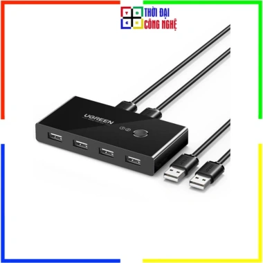 USB KVM Switch Ugreen US216 2 Máy Tính Chia 4 Thiết Bị (Chuột, Phím, Máy In) - Bảo hành 18 Tháng - Giá chỉ 350.000₫