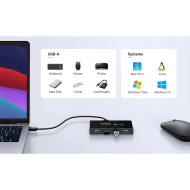 USB KVM Switch Ugreen US216 2 Máy Tính Chia 4 Thiết Bị (Chuột, Phím, Máy In) - Bảo hành 18 Tháng - Giá chỉ 350.000₫ 2 USB KVM Switch Ugreen US216 2 Máy Tính Chia 4 Thiết Bị (Chuột, Phím, Máy In) - Bảo hành 18 Tháng - Giá chỉ 350.000₫ 2