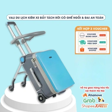 Vali xe đẩy 20 inch 2in1 - Đai an toàn 5 điểm, đệm ngồi, BH 3 năm - 2.35 triệu