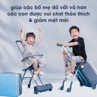 Vali xe đẩy 20 inch 2in1 - Đai an toàn 5 điểm, đệm ngồi, BH 3 năm - 2.35 triệu