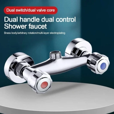 Van đầu vào nước ROLY Out - Van trộn kim loại nóng lạnh, điều khiển đôi, treo tường, giảm giá 276,320₫
