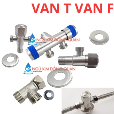 Van F & Van T khóa nước giảm áp lực nhà vệ sinh - Inox 304 cao cấp, giá 26.750₫