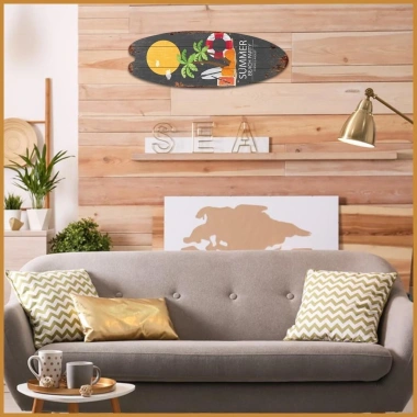 Ván lướt sóng gỗ cổ điển trang trí tường bãi biển mùa hè - Giá ưu đãi 78.307₫