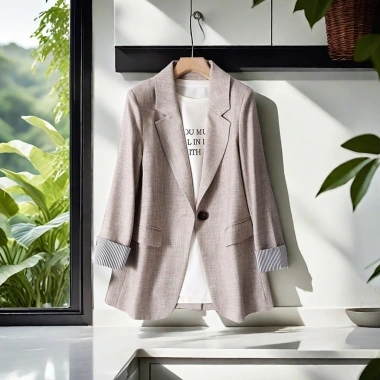 Váy Áo Khoác Văn Phòng Nữ Dài Tay Đóng Cúc Trước - Thanh Lịch, Thích Hợp Đi Mua Sắm 6