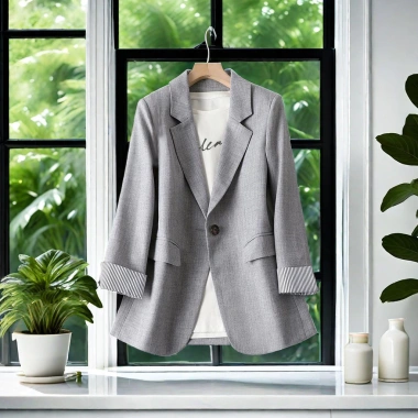 Váy Áo Khoác Văn Phòng Nữ Dài Tay Đóng Cúc Trước - Thanh Lịch, Thích Hợp Đi Mua Sắm 10