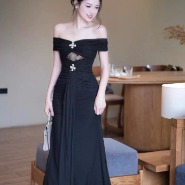 Váy dài trễ vai lưới thiết kế 6g75 thời trang sang trọng, giá ưu đãi 390k 4 Váy dài trễ vai lưới thiết kế 6g75 thời trang sang trọng, giá ưu đãi 390k 4