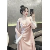 Váy ngủ + áo choàng lụa voan đổ tay dài QC loại 1 - thoải mái sang trọng 495k 5