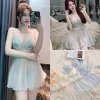 Váy ngủ cao cấp voan lụa ren có mút, eo ren xoè xuyên - Hube Sleepwear 415k