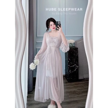 Váy ngủ dài - áo choàng lụa ren hoa hồng, đệm ngọc Tiểu Thư QC Cao Cấp - Hube Sleepwear 595k 5 Váy ngủ dài - áo choàng lụa ren hoa hồng, đệm ngọc Tiểu Thư QC Cao Cấp - Hube Sleepwear 595k 5