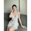 Váy ngủ lụa cao cấp Hai Dây Ren Nơ Xẻ Dáng Xoè QC - Xíu Sleepwear, giảm giá 22% chỉ 285k 3