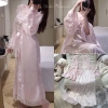 Váy Ngủ Lụa Cao Cấp và Áo Choàng Voan Tay Loe Ren - Hube Sleepwear Giá 615k