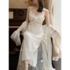 Váy Ngủ Lụa Cao Cấp và Áo Choàng Voan Tay Loe Ren - Hube Sleepwear Giá 615k 7