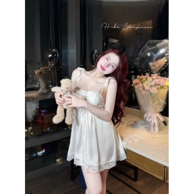 Váy Ngủ Lụa Dây Cánh Tiên Viền Ren Bo Ngực Mút Tiểu Thư Cao Cấp Hube Sleepwear 6 Váy Ngủ Lụa Dây Cánh Tiên Viền Ren Bo Ngực Mút Tiểu Thư Cao Cấp Hube Sleepwear 6