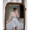 Váy Ngủ Lụa Ren Cao Cấp Cổ V Đệm Ngọc Dây Cánh Tiên 2 Màu - Xíu Sleepwear 4