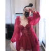 Váy Ngủ Lụa Ren Cao Cấp Đệm Ngọc và Áo Choàng Voan Hoa Hồng - Giá Ưu Đãi 295k 6