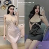 Váy Ngủ Lụa Ren Cổ Eo Dây Buộc Ngực Gợi Cảm Sexy Loại 1 Xíu Sleepwear 235k