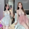Váy ngủ lụa voan gọng ngực, hai dây ren hoa QC Loại 1 cao cấp - Xíu Sleepwear