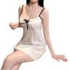Váy ngủ sling hè Hàn Quốc - băng ruy băng, lót mỏng, chấm bi ngọt nơ hoa, chỉ 302.400đ 3