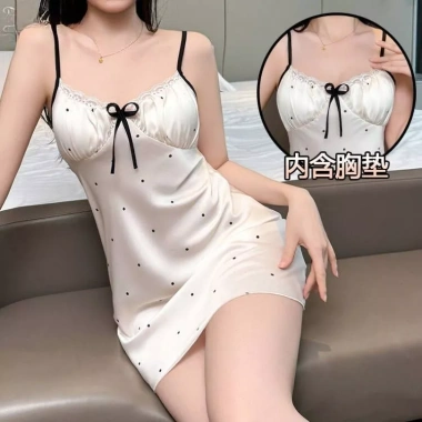 Váy ngủ sling hè Hàn Quốc - băng ruy băng, lót mỏng, chấm bi ngọt nơ hoa, chỉ 302.400đ 9 Váy ngủ sling hè Hàn Quốc - băng ruy băng, lót mỏng, chấm bi ngọt nơ hoa, chỉ 302.400đ 9
