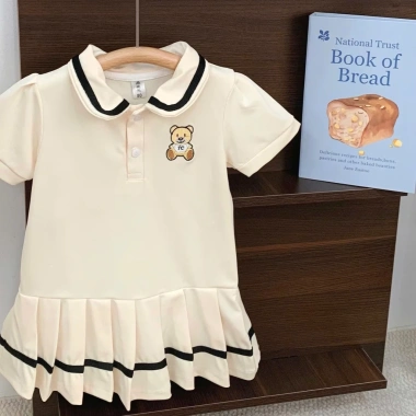 Váy Polo Thêu Gâu Cổ Viền Đen cho Bé Gái Size 9‑29kg V3.096 Giá ưu đãi 115k 4