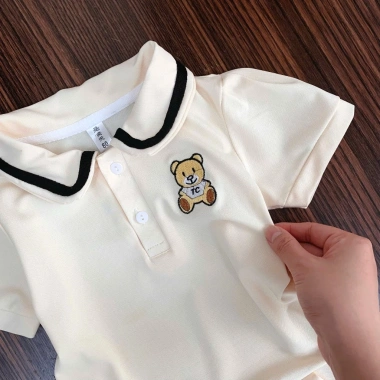 Váy Polo Thêu Gâu Cổ Viền Đen cho Bé Gái Size 9‑29kg V3.096 Giá ưu đãi 115k 6