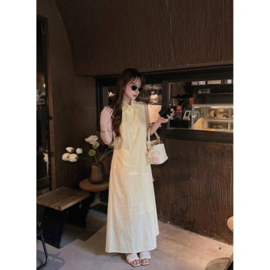 Váy thô mềm dáng suông, sát nách, li túi, phom rộng - Giá chỉ 199k (giá gốc 250.740₫)