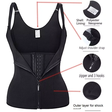 Vest Shaper MAOYE66SY Quần Lót Nữ Không Tay Khóa 3 Hàng Dây Kéo Fit Eo Cinching 8