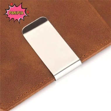 Ví Da Nam Bifold Đa Chức Năng Mỏng Kẹp Tiền Kim Loại - Thời Trang VN