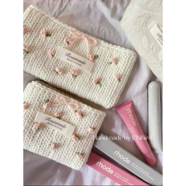 Ví len thêu hoa hồng nơ hồng Rosiemade Vintage, giá ưu đãi 888.888 VND