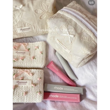 Ví len thêu hoa hồng nơ hồng Rosiemade Vintage, giá ưu đãi 888.888 VND