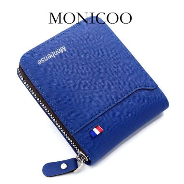 Ví nam MONICOO Hàn Quốc ngắn - Túi dây kéo, đựng tiền xu, thẻ, dây chuyền vòm, chỉ 219,240đ