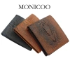 Ví nam MONICOO họa tiết cá sấu ngắn thời trang doanh nhân, khe cắm thẻ PU - giảm giá 196.560 VND