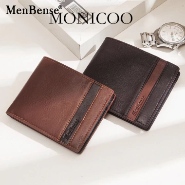 Ví ngắn nam MONICOO Hàn Quốc - Mở nhiều thẻ ngang cỡ lớn, giảm giá 206.280đ