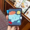 Ví tiền xu F&X siêu dễ thương, vải denim corduroy, khóa kéo ngắn, gập gọn, clutch hoạt hình, nhỏ gọn, giá ưu đãi 4