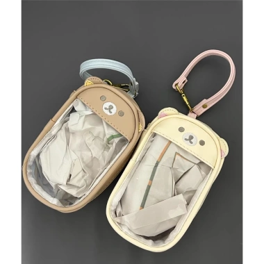 Ví tiền xu Rilakkuma Korilakkuma Gấu Itabag trong suốt, túi sắp xếp và móc khóa Giá 194.400₫