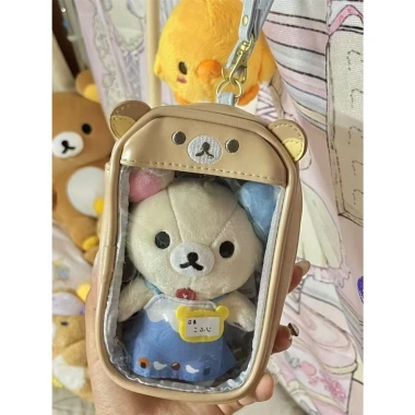 Ví tiền xu Rilakkuma Korilakkuma Gấu Itabag trong suốt, túi sắp xếp và móc khóa Giá 194.400₫