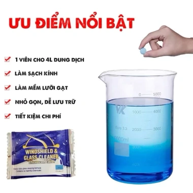 Viên sủi rửa kính xe ô tô & kính nhà - Tiện dụng, 1 viên pha 4L nước, sạch bóng nhanh, giá 19.000₫