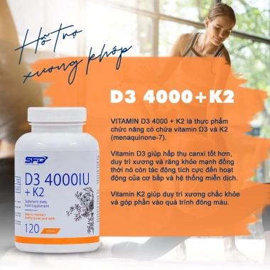 Viên uống Vitamin D3 4.000 IU + K2 120 viên - Hỗ trợ xương, miễn dịch - SFD Nutrition - 259.000₫ 4