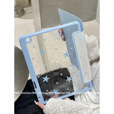 Vỏ Bảo Vệ iPad Pro 2.024, Air, Mini - Màu Xanh Ngôi Sao, Acrylic Gấp Ba, Giá 188k