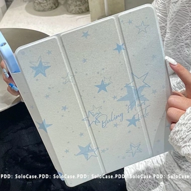 Vỏ Bảo Vệ iPad Pro 2.024, Air, Mini - Màu Xanh Ngôi Sao, Acrylic Gấp Ba, Giá 188k