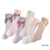 Vớ Cotton Dài Phối Nơ Thoáng Khí Cho Bé Gái 0-3 Tuổi - Giá Ưu Đãi 44.928đ